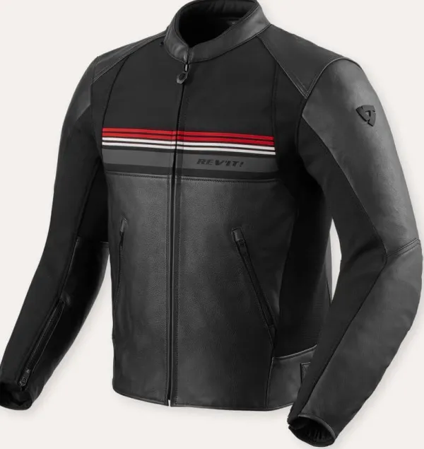 REV'IT Mile 2 Motorjas Black/Red> Motorjassen