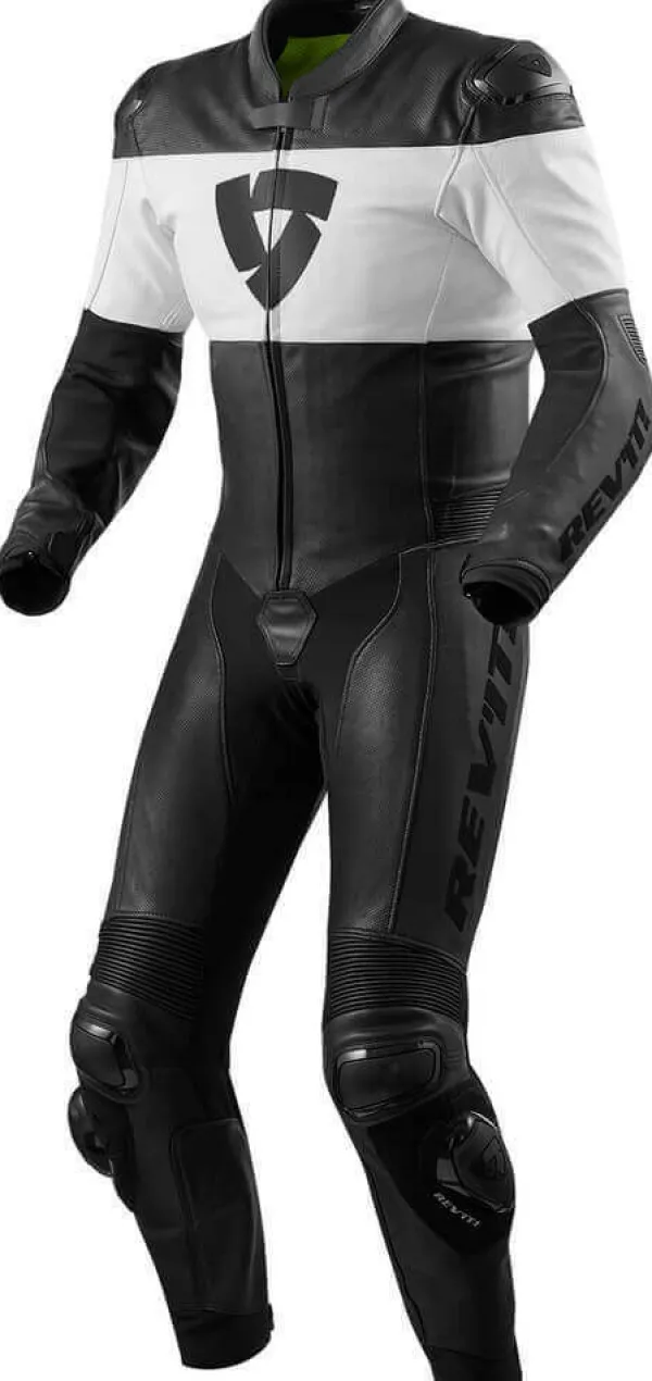 REV'IT Nova Men One Piece Black/White> Motorpakken
