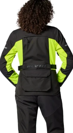 REV'IT Outback 5 H2O Ladies Motorjas Black/Neon Yellow> Motorjassen