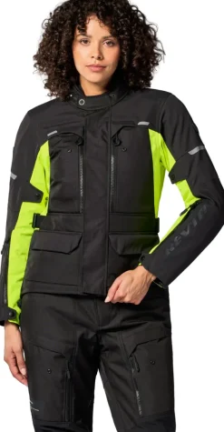 REV'IT Outback 5 H2O Ladies Motorjas Black/Neon Yellow><noscript><img width=