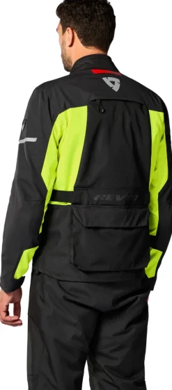 REV'IT Outback 5 H2O Motorjas Black/Neon Yellow> Motorjassen