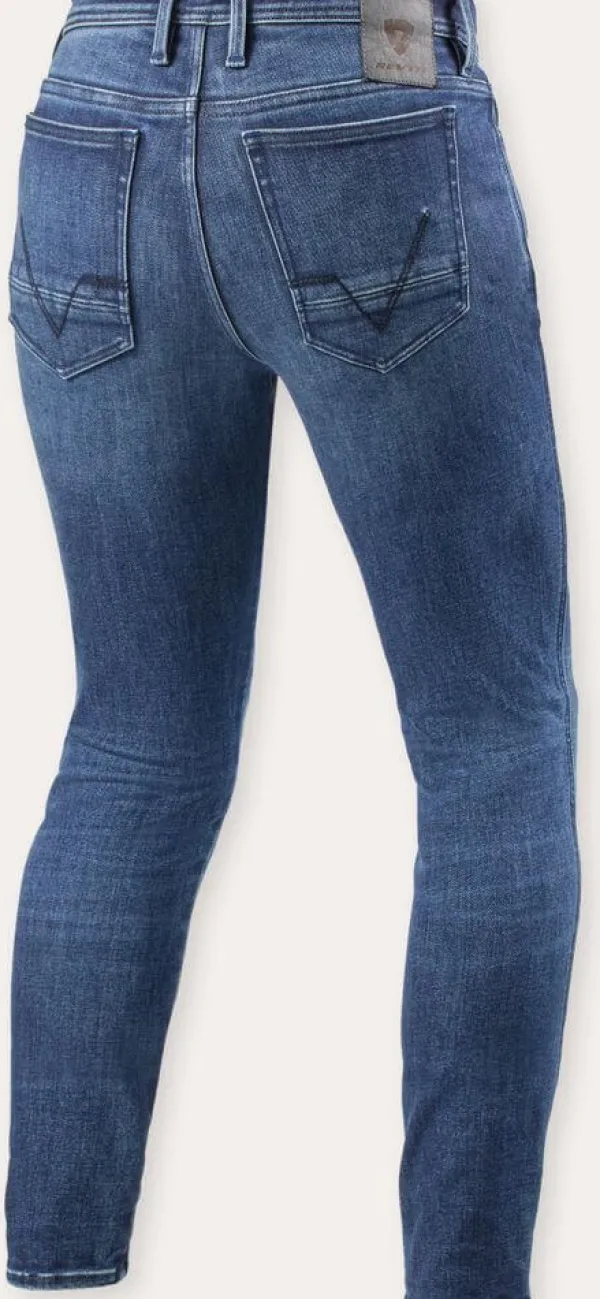 REV'IT Piston 3 Skinny Motorjeans Medium Blue Used> Motorjeans