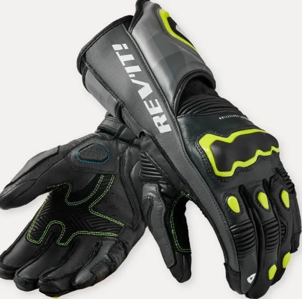REV'IT Quantum 3 Gloves Grey/Neon Yellow> Motorhandschoenen