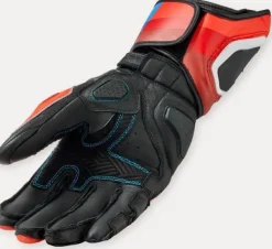 REV'IT Quantum 3 Gloves Neon Red/Blue> Motorhandschoenen