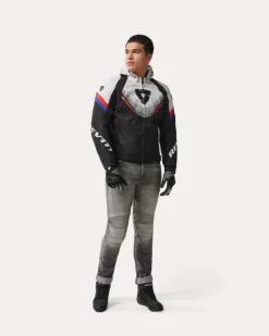 REV'IT Quantum 3 H2O Motorjas Black/Light Grey><noscript><img width=