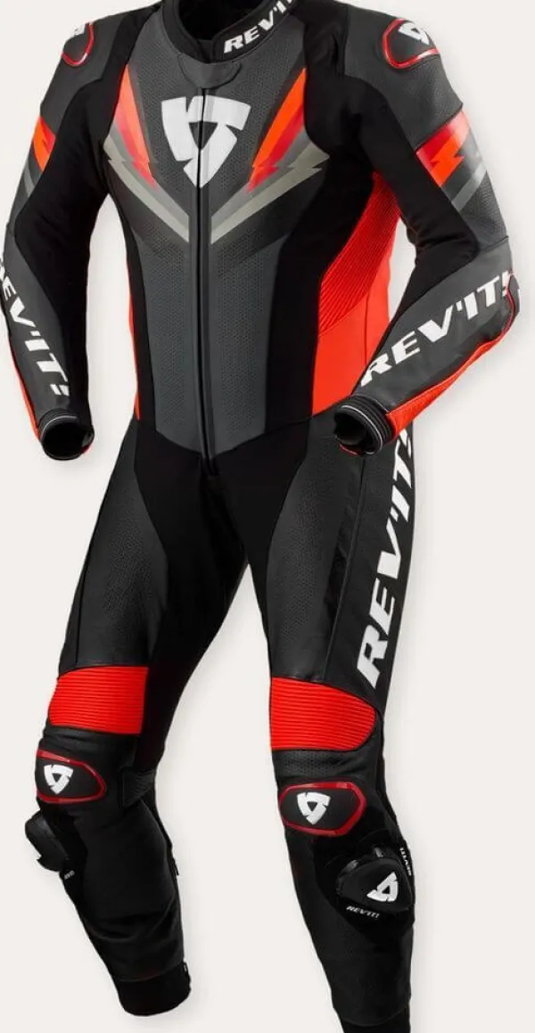 REV'IT Quantum 3 One Piece Anthracite/Neon Red> Motorpakken