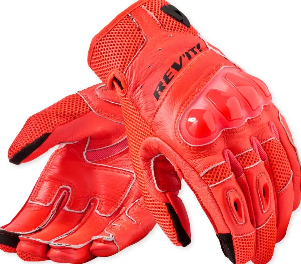 REV'IT Ritmo Gloves Neon Red/Black> Motorhandschoenen