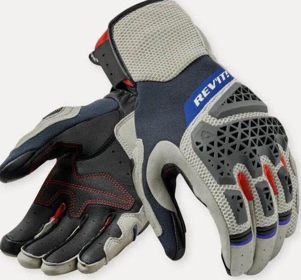 REV'IT Sand 5 Gloves Silver/Red> Motorhandschoenen