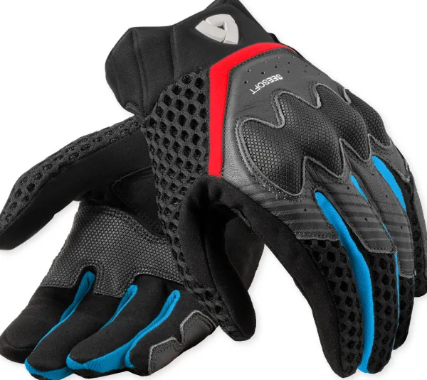 REV'IT Veloz Gloves Red/Blue> Motorhandschoenen