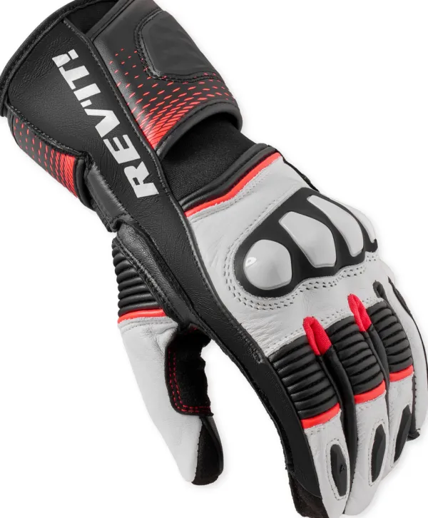 REV'IT Xena 4 Ladies Gloves White/Neon Red> Motorhandschoenen