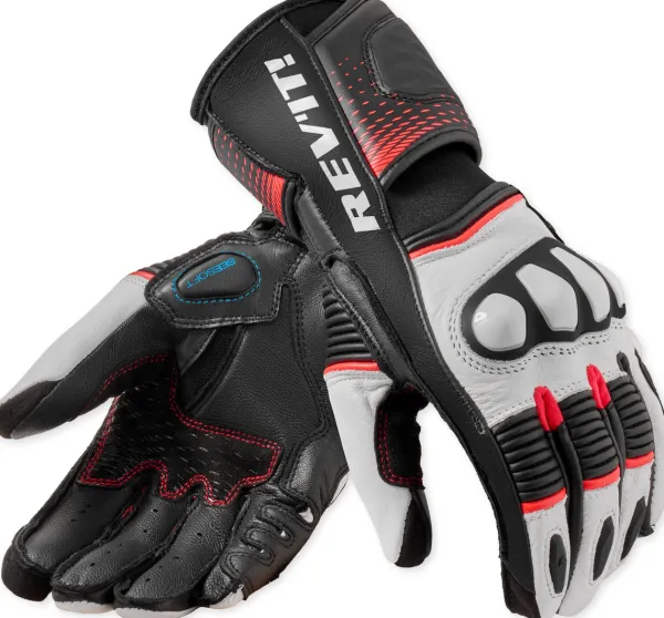 REV'IT Xena 4 Ladies Gloves White/Neon Red> Motorhandschoenen