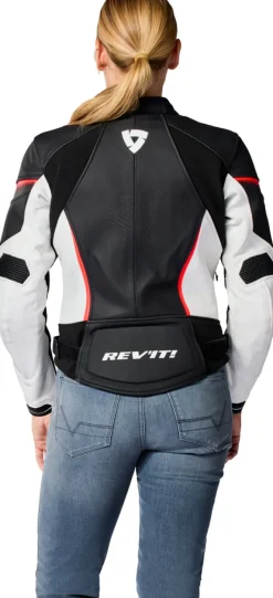 REV'IT Xena 4 Ladies Motorjas White/Neon Red><noscript><img width=