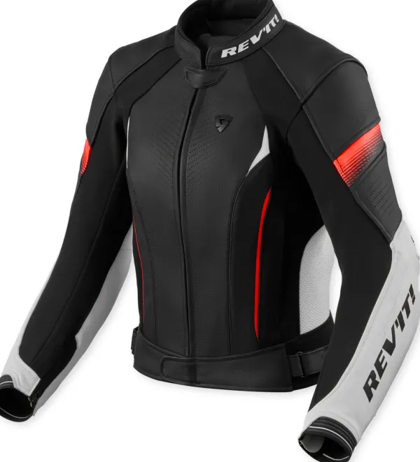 REV'IT Xena 4 Ladies Motorjas White/Neon Red> Motorjassen