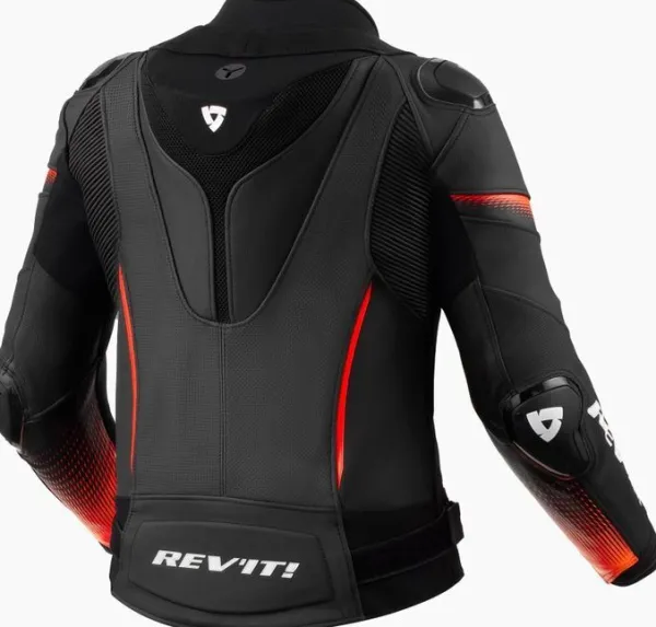 REV'IT Xena 4 Pro Ladies Motorjas Black/Neon Red> Motorjassen