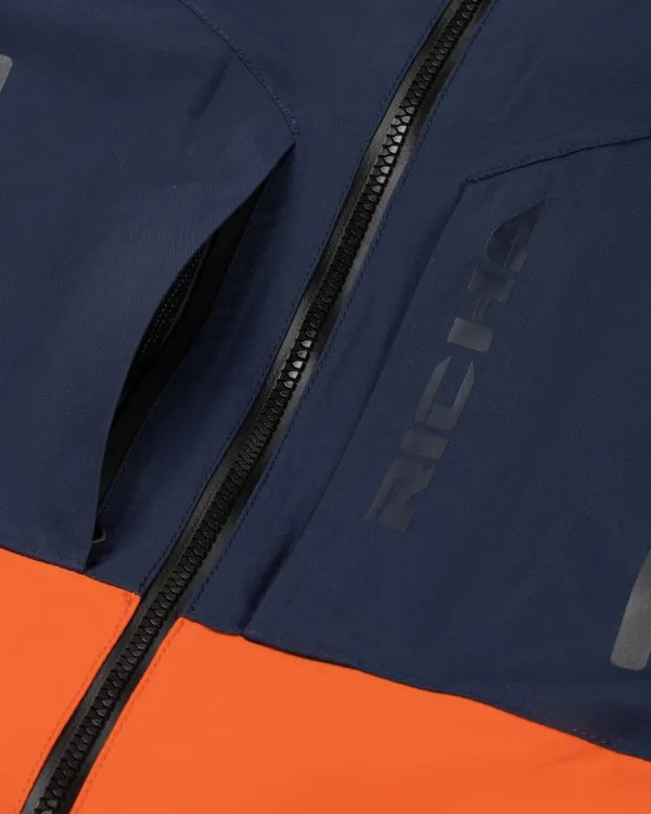 Richa Orion GTX Motorjas Dark Blue/Orange> Motorjassen