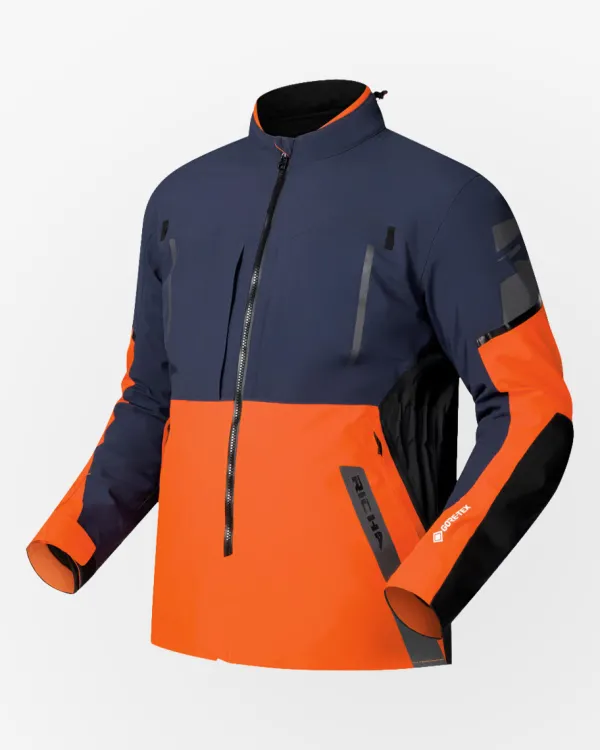 Richa Orion GTX Motorjas Dark Blue/Orange> Motorjassen