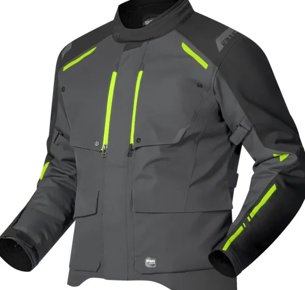 Richa Taurus Motorjas Black/Yellow Fluo> Motorjassen
