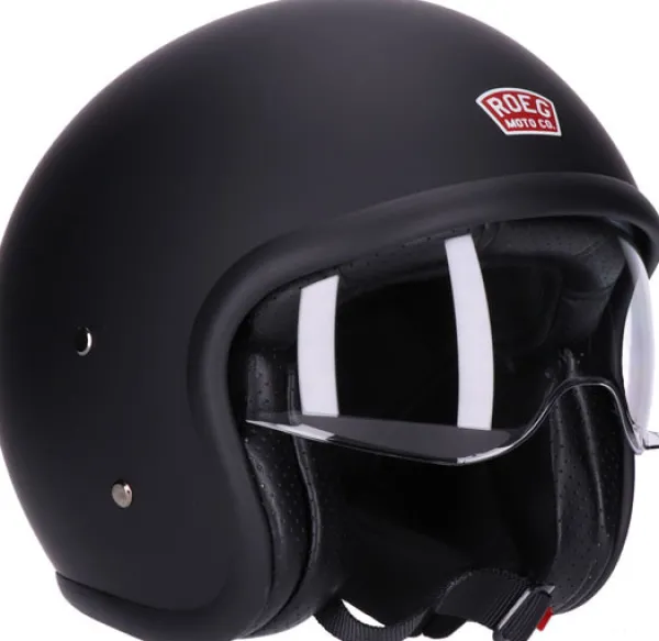 Roeg Sundown Matte Black> Retro Helmen|Integraalhelmen