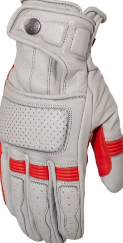 Rusty Stitches Calvin Gloves Light grey/Red 457> Motorhandschoenen