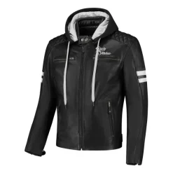 Rusty Stitches Jari Hooded V2 Motorjas Black/White 104> Motorjassen