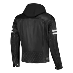 Rusty Stitches Jari Hooded V2 Motorjas Black/White 104> Motorjassen