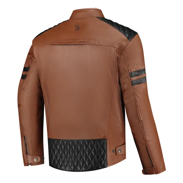 Rusty Stitches Jari V2 Motorjas Cognac/Black 146> Motorjassen