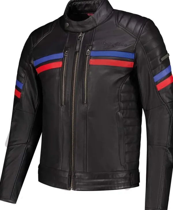 Rusty Stitches Steve Motorjas Black/Red/Blue 119> Motorjassen