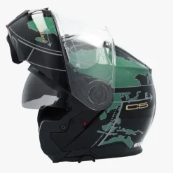 Schuberth C5 Globe Black/Green 140> Systeemhelmen|Helmen Met Zonnevizier