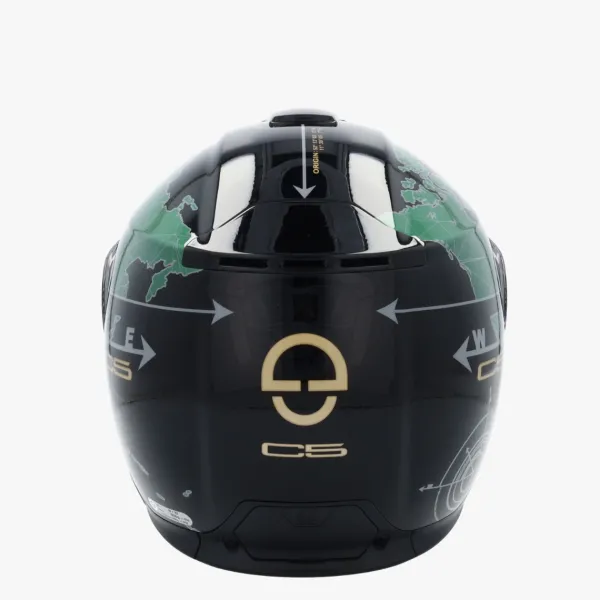 Schuberth C5 Globe Black/Green 140> Systeemhelmen|Helmen Met Zonnevizier