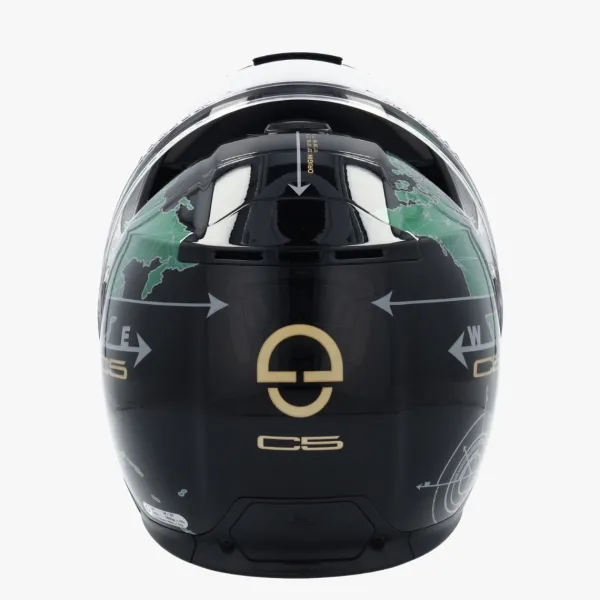 Schuberth C5 Globe Black/Green 140> Systeemhelmen|Helmen Met Zonnevizier