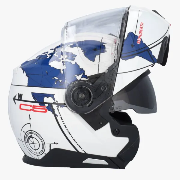 Schuberth C5 Globe White/Blue> Systeemhelmen|Helmen Met Zonnevizier
