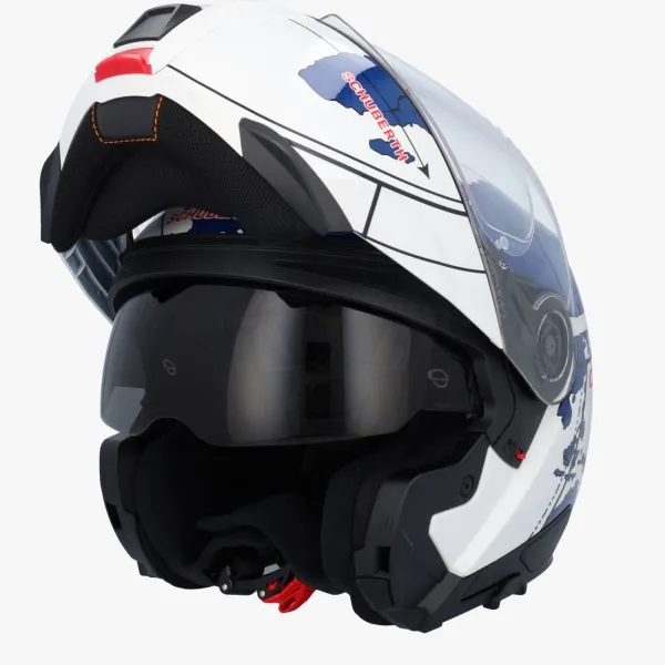 Schuberth C5 Globe White/Blue> Systeemhelmen|Helmen Met Zonnevizier