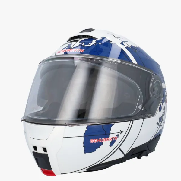 Schuberth C5 Globe White/Blue> Systeemhelmen|Helmen Met Zonnevizier