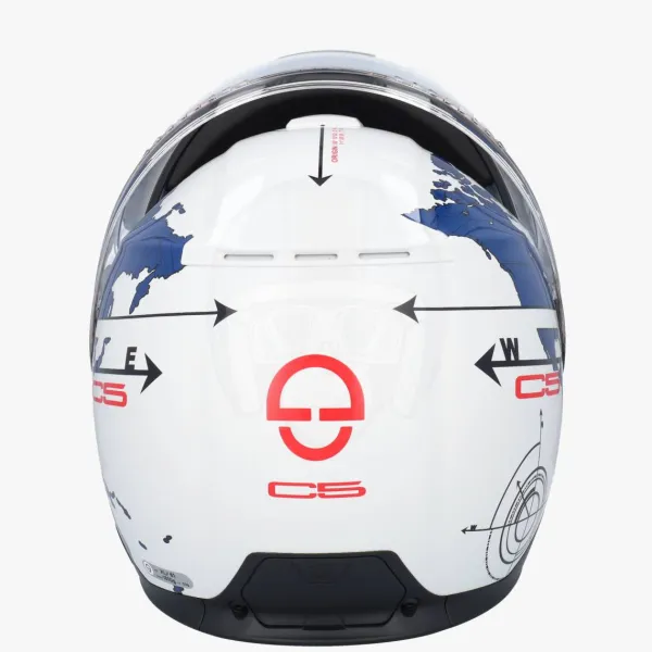 Schuberth C5 Globe White/Blue> Systeemhelmen|Helmen Met Zonnevizier