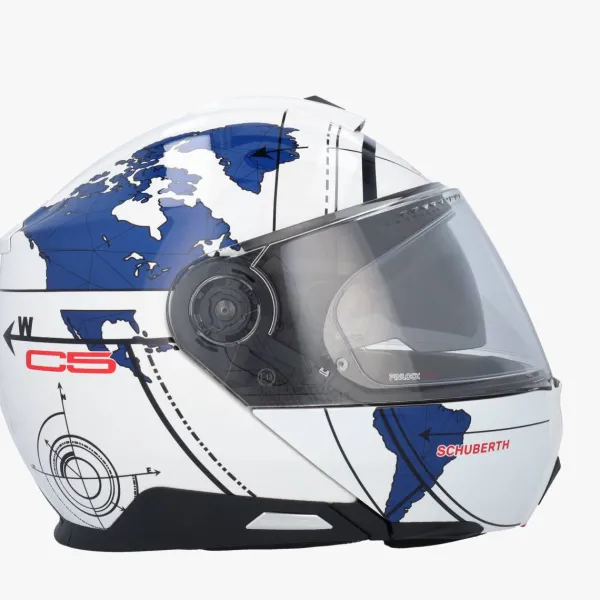 Schuberth C5 Globe White/Blue> Systeemhelmen|Helmen Met Zonnevizier