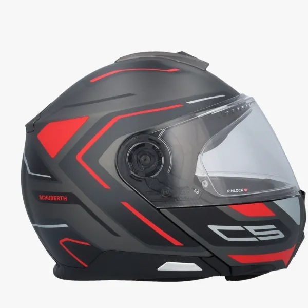 Schuberth C5 Omega Black/Red 138> Systeemhelmen|Helmen Met Zonnevizier