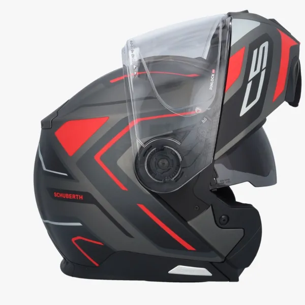 Schuberth C5 Omega Black/Red 138> Systeemhelmen|Helmen Met Zonnevizier
