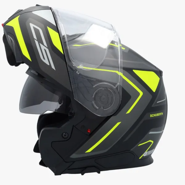 Schuberth C5 Omega Black/Yellow 178> Systeemhelmen|Helmen Met Zonnevizier