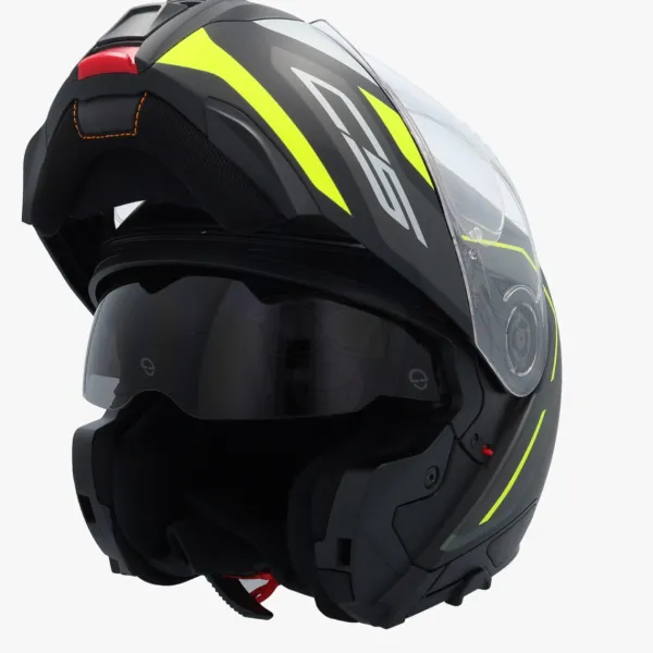 Schuberth C5 Omega Black/Yellow 178> Systeemhelmen|Helmen Met Zonnevizier