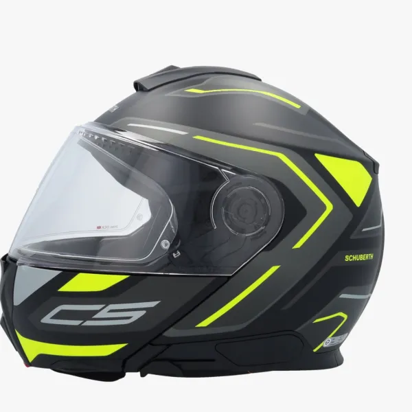 Schuberth C5 Omega Black/Yellow 178> Systeemhelmen|Helmen Met Zonnevizier