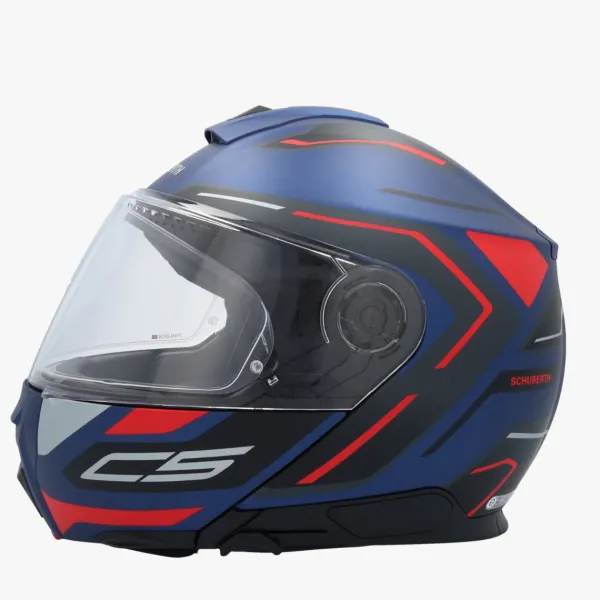 Schuberth C5 Omega Blue/Red 531> Systeemhelmen|Helmen Met Zonnevizier
