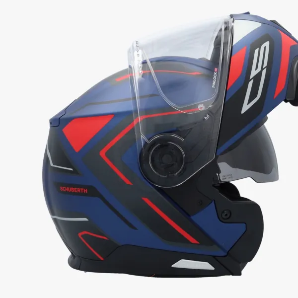Schuberth C5 Omega Blue/Red 531> Systeemhelmen|Helmen Met Zonnevizier