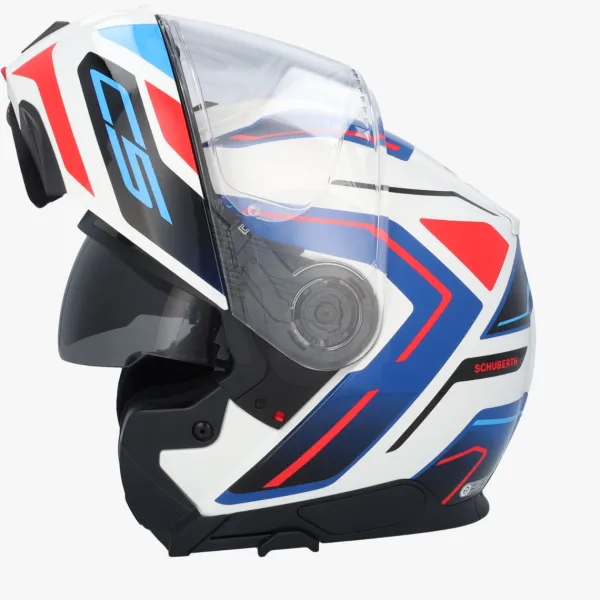 Schuberth C5 Omega White/Blue 253> Systeemhelmen|Helmen Met Zonnevizier