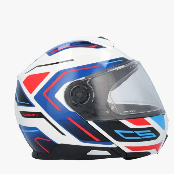 Schuberth C5 Omega White/Blue 253> Systeemhelmen|Helmen Met Zonnevizier