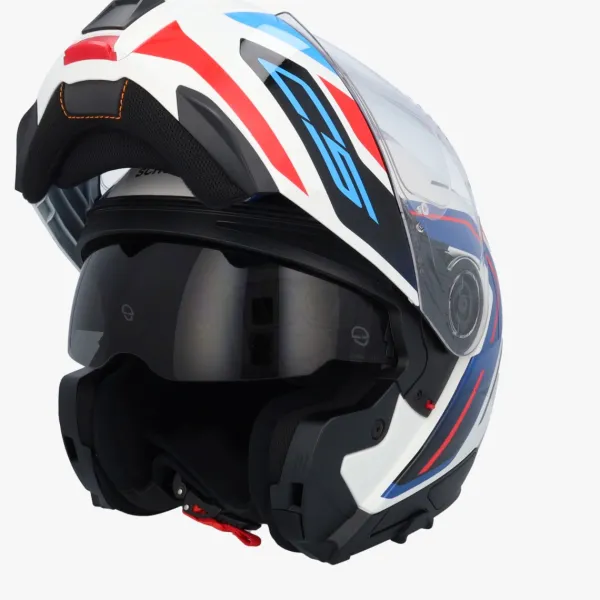 Schuberth C5 Omega White/Blue 253> Systeemhelmen|Helmen Met Zonnevizier