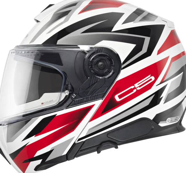 Schuberth C5 Zenith White/Red 328> Systeemhelmen|Helmen Met Zonnevizier