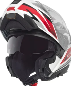 Schuberth C5 Zenith White/Red 328> Systeemhelmen|Helmen Met Zonnevizier