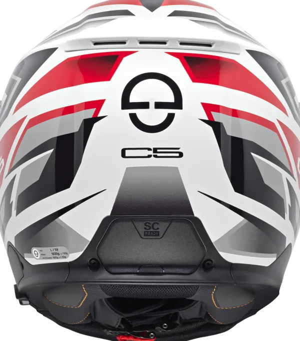 Schuberth C5 Zenith White/Red 328> Systeemhelmen|Helmen Met Zonnevizier