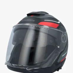 Schuberth J2 Sigma Black/Red 183> Helmen Met Zonnevizier|Bluetooth Helmen