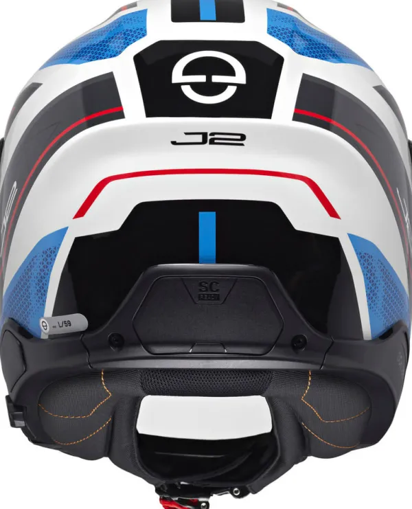 Schuberth J2 Sigma White/Blue 251> Helmen Met Zonnevizier|Bluetooth Helmen